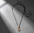 Modern Snake Pendant Necklace – Adjustable Black Cord Necklace | Gold Statement Jewelry for Women