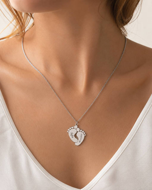 Personalized Baby Feet Necklace