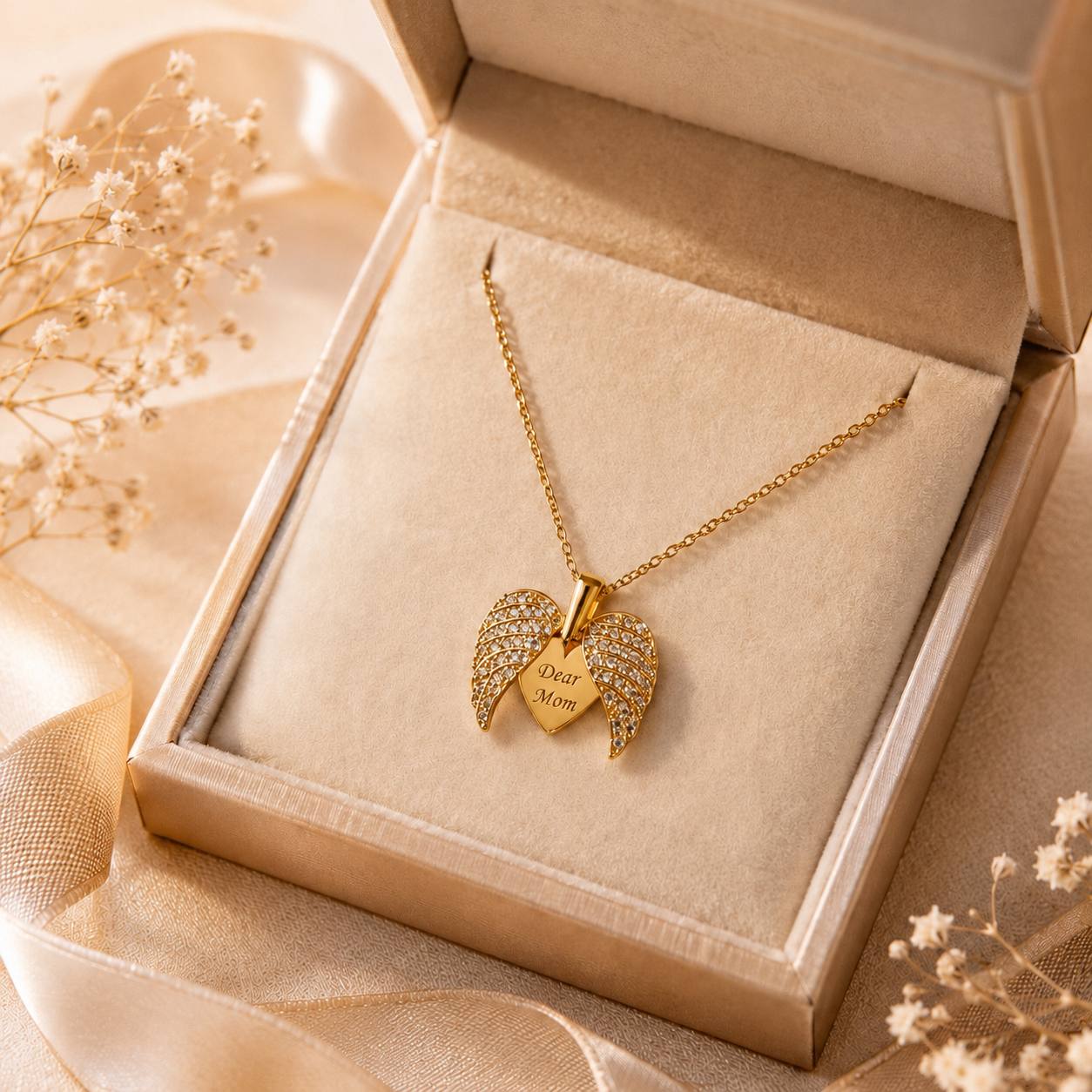 Personalized Angel Wings Necklace