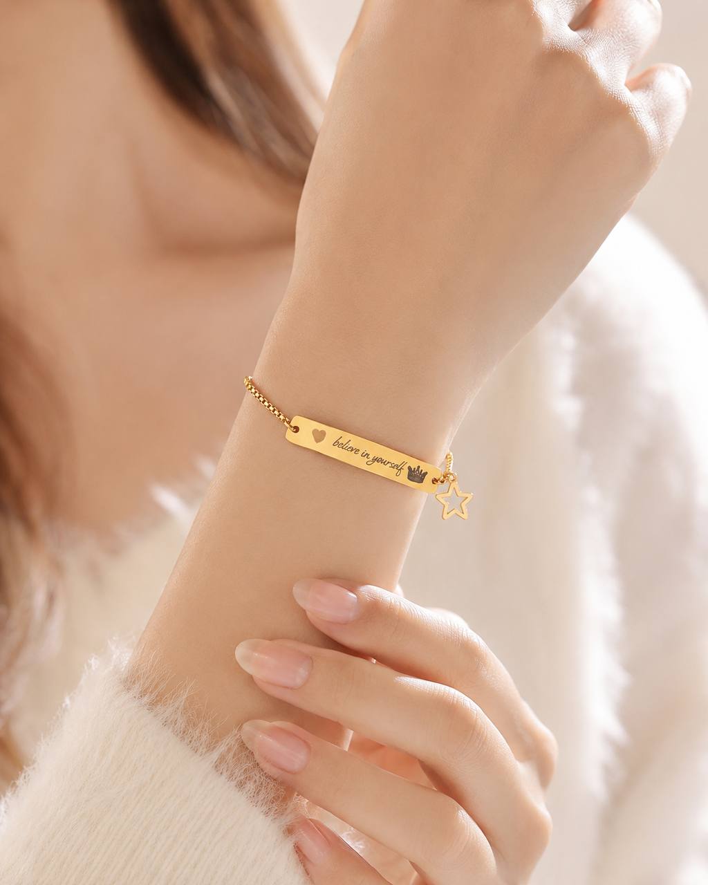 Personalized Engraved Bar Bracelet for Women