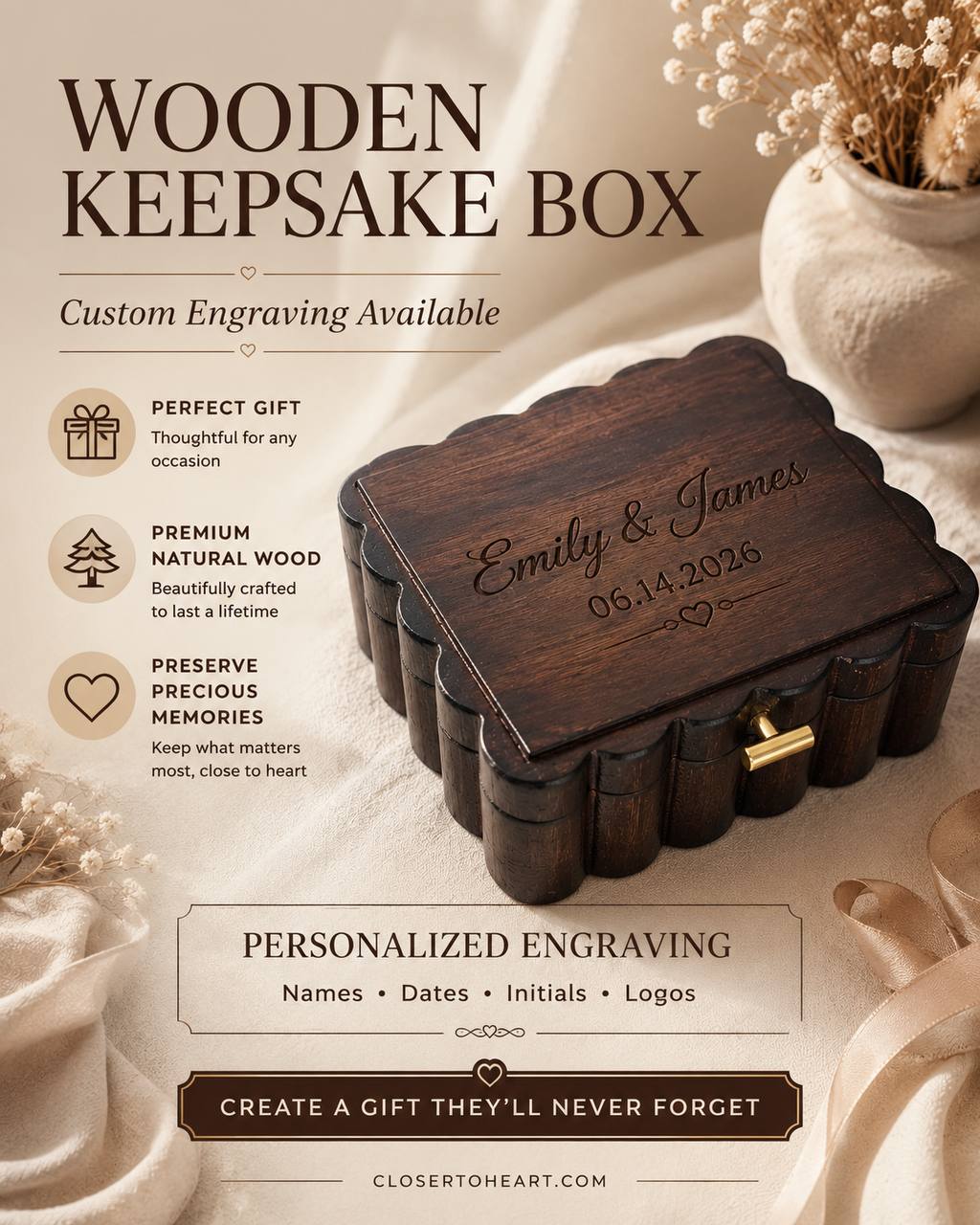 Personalized Wooden Keepsake Box