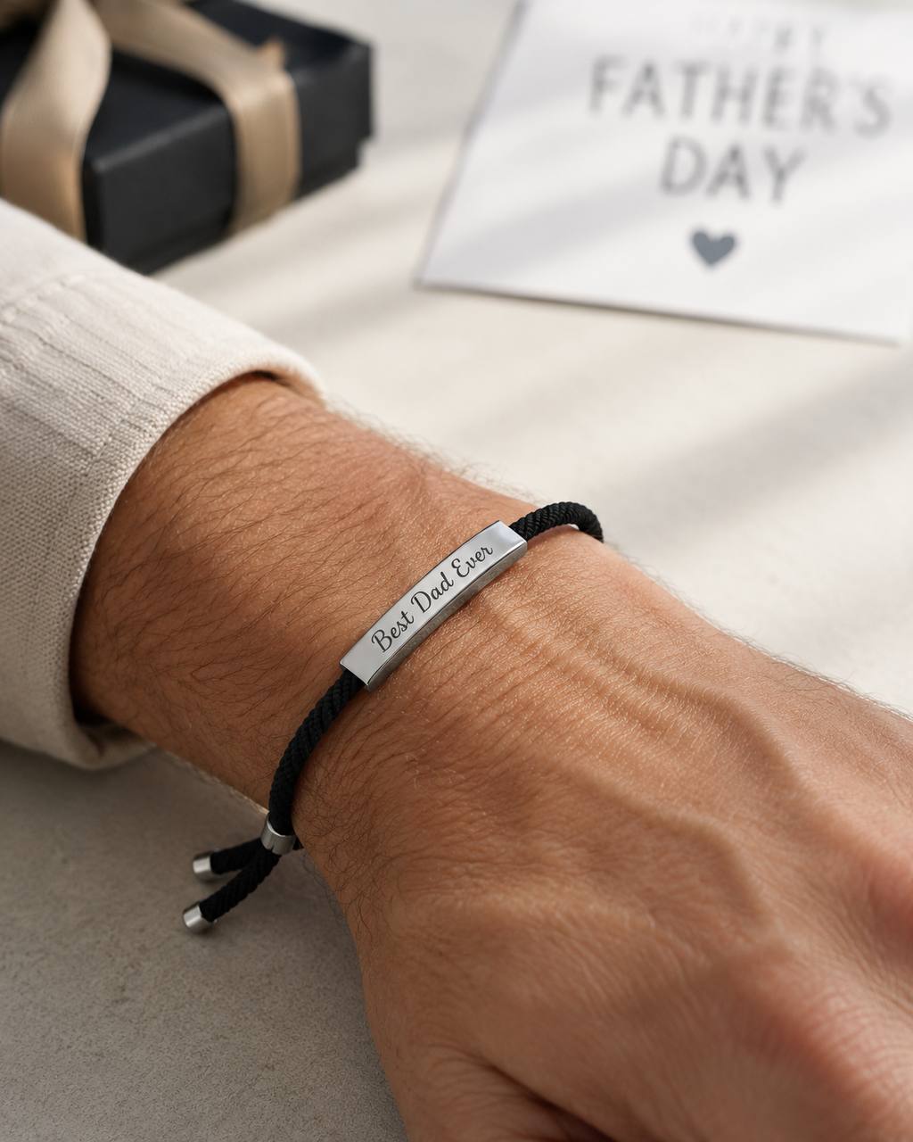Custom Engraved Cord Bracelet